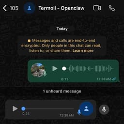 My agent replied in a voice note